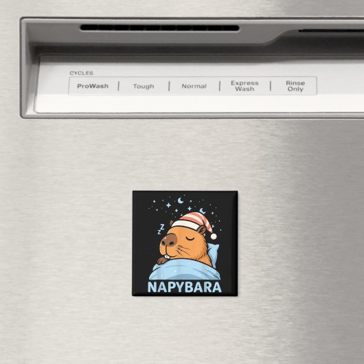 Aimant Cute Sleepy Capybara Funny Napybara Pajamas  (In Situ (Lave-vaisselle))