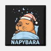 Aimant Cute Sleepy Capybara Funny Napybara Pajamas  (Devant)
