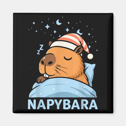 Aimant Cute Sleepy Capybara Funny Napybara Pajamas  (Devant)