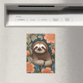 Aimant Cute Sloth Elegant Floral William Morris Inspired (In Situ (Lave-vaisselle))