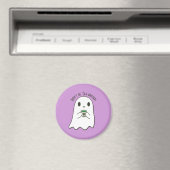 Aimant Cute Smiling Ghost & japonais Tea Kanji (In Situ (Lave-vaisselle))