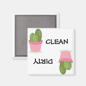 Aimant Cute succulent cactus propre sale (Recto/Verso)