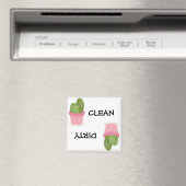 Aimant Cute succulent cactus propre sale (In Situ (Lave-vaisselle))