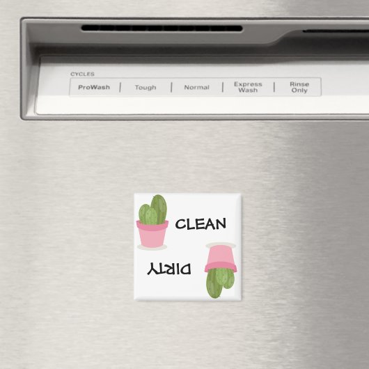 Aimant Cute succulent cactus propre sale (In Situ (Lave-vaisselle))