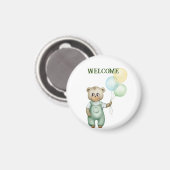 Aimant cute teddy bear green background (Recto/Verso)