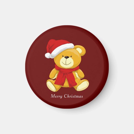Aimant Cute Teddy Bear Père Noël (Devant)