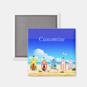 Aimant Cute Tiny Beach Shacks Thunder_Cove (Recto/Verso)