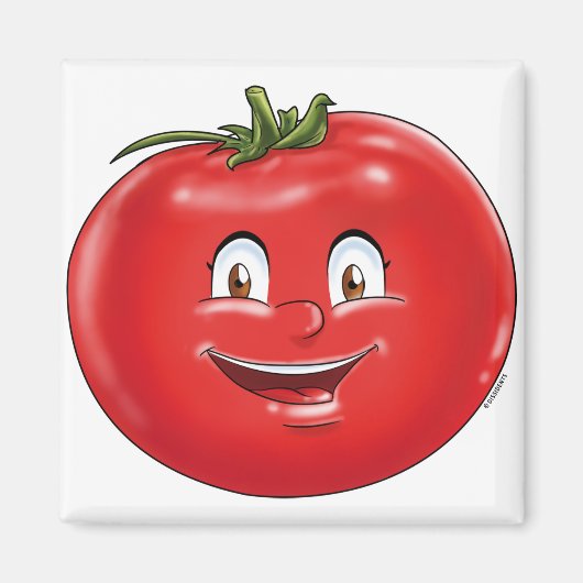 Aimant Cute Tomato humoristique caricature fruits légumes (Devant)