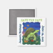 Aimant Cute Tortoise Enregistrer la date (Recto/Verso)