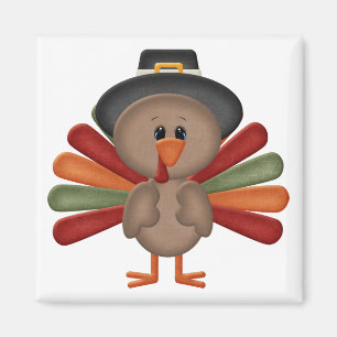 Aimant Cute Turkey Thanksgiving (personnalisable)