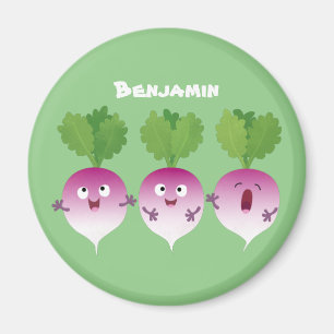 Aimant Cute turnip légumes trio chanter dessin animé