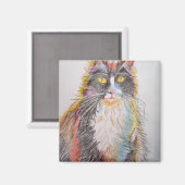 Aimant Cute Tuxedo Chat Dessin d'art Chats (Recto/Verso)