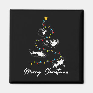 Aimant Cute Tuxedo Chats Feux de Noël Propriétaire Chat L