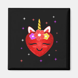 Aimant Cute Unicorn Coeur Valentines Journée Filles Enfan