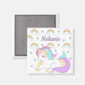 Aimant Cute Unicorn et Rainbows Personnalisé (Recto/Verso)