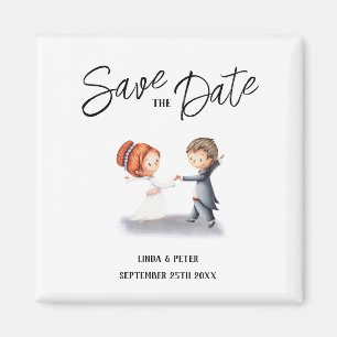 Aimant Cute Unique Couple Dancing Romantique Mariage