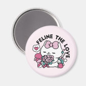 Aimant Cute Valentine's Cat Design - Feline the Love (Recto/Verso)