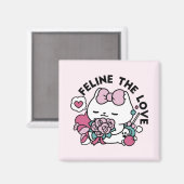 Aimant Cute Valentine's Cat Design - Feline the Love (Recto/Verso)