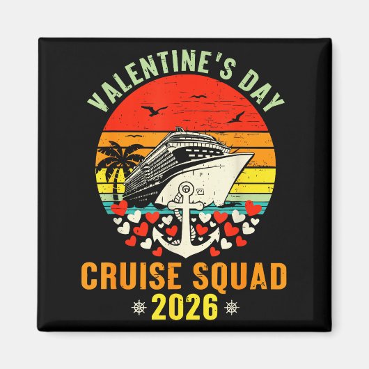 Aimant Cute Valentines Day Cruise 2026 Matching Cruise Fo (Devant)
