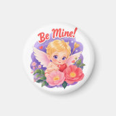 Aimant Cute Valentine's Day Cupid with "Be Mine" (Devant)