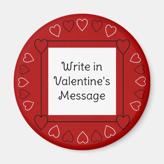 Aimant Cute Valentine's Day Hearts Ajouter un message au  (Devant)