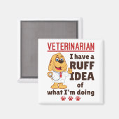 Aimant Cute vétérinaire animal docteur Dogtor Ruff Idea (Recto/Verso)