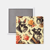 Aimant Cute Vintage Schnauzer (Recto/Verso)
