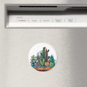 Aimant Cute Watercolor Cactus Garden (In Situ (Lave-vaisselle))
