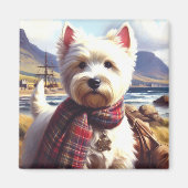 Aimant Cute West Highland Peinture de Terrier blanc (Devant)