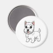 Aimant Cute West Highland White Terrier Dog (Recto/Verso)