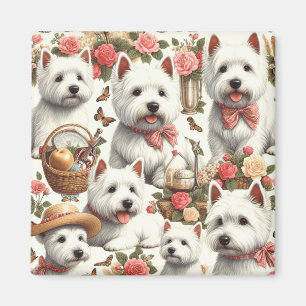 Aimant Cute West Highland White Terrier sans fil