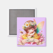 Aimant Cute Whimsical Floral Doux Rêves Dormir Fée (Recto/Verso)