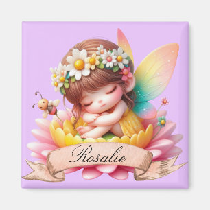 Aimant Cute Whimsical Floral Doux Rêves Dormir Fée