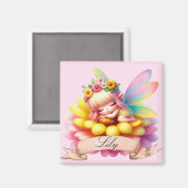 Aimant Cute Whimsical Floral Doux Rêves Dormir Fée (Recto/Verso)