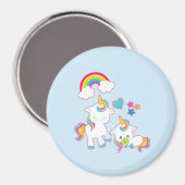 Aimant Cute White Unicorns Magical Mama & Baby (Recto/Verso)