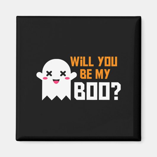 Aimant Cute Will You Be My Boo Ghost Halloween! Love Part (Devant)