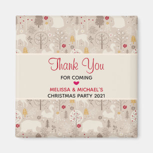 Aimant Cute Woodland Animaux Nordic Motif Noël