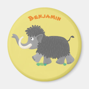 Aimant Cute woolly mammoth cartoon illustration