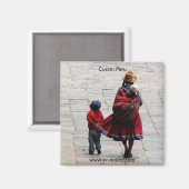 Aimant Cuzco, Pérou, mère et enfants (Recto/Verso)