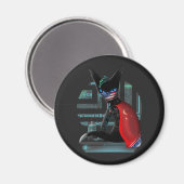Aimant Cyberpunk Ninja Chat noir (Recto/Verso)