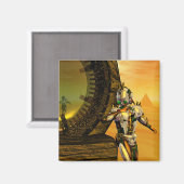 Aimant CYBORG TITAN IN DESERT HYPERION Science Fiction, (Recto/Verso)