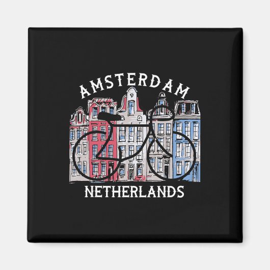 Aimant Cyclisme Amsterdam Pays-Bas Graphique (Devant)