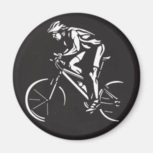 Aimant cyclisme cycliste silhouette inversée