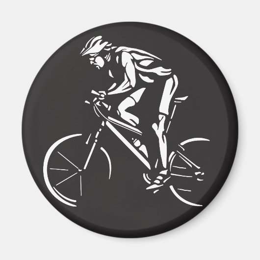 Aimant cyclisme cycliste silhouette inversée (Devant)