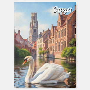 Aimant Cygne à Bruges Belgique Voyage Souvenir