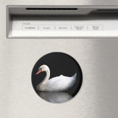 Aimant Cygne blanc sur noir (In Situ (Lave-vaisselle))