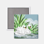 Aimant Cygnes blancs (Recto/Verso)