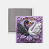 Aimant Cygnes de mariage (Recto/Verso)