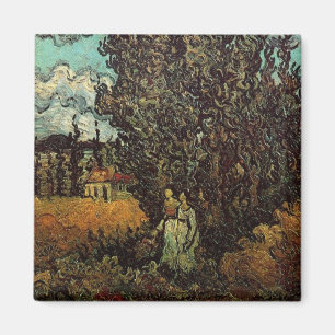 Aimant Cyprès et deux femmes de Vincent van Gogh