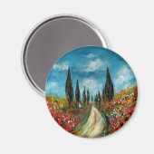 AIMANT CYPRÈS ET POPIES EN TOSCANE (Recto/Verso)